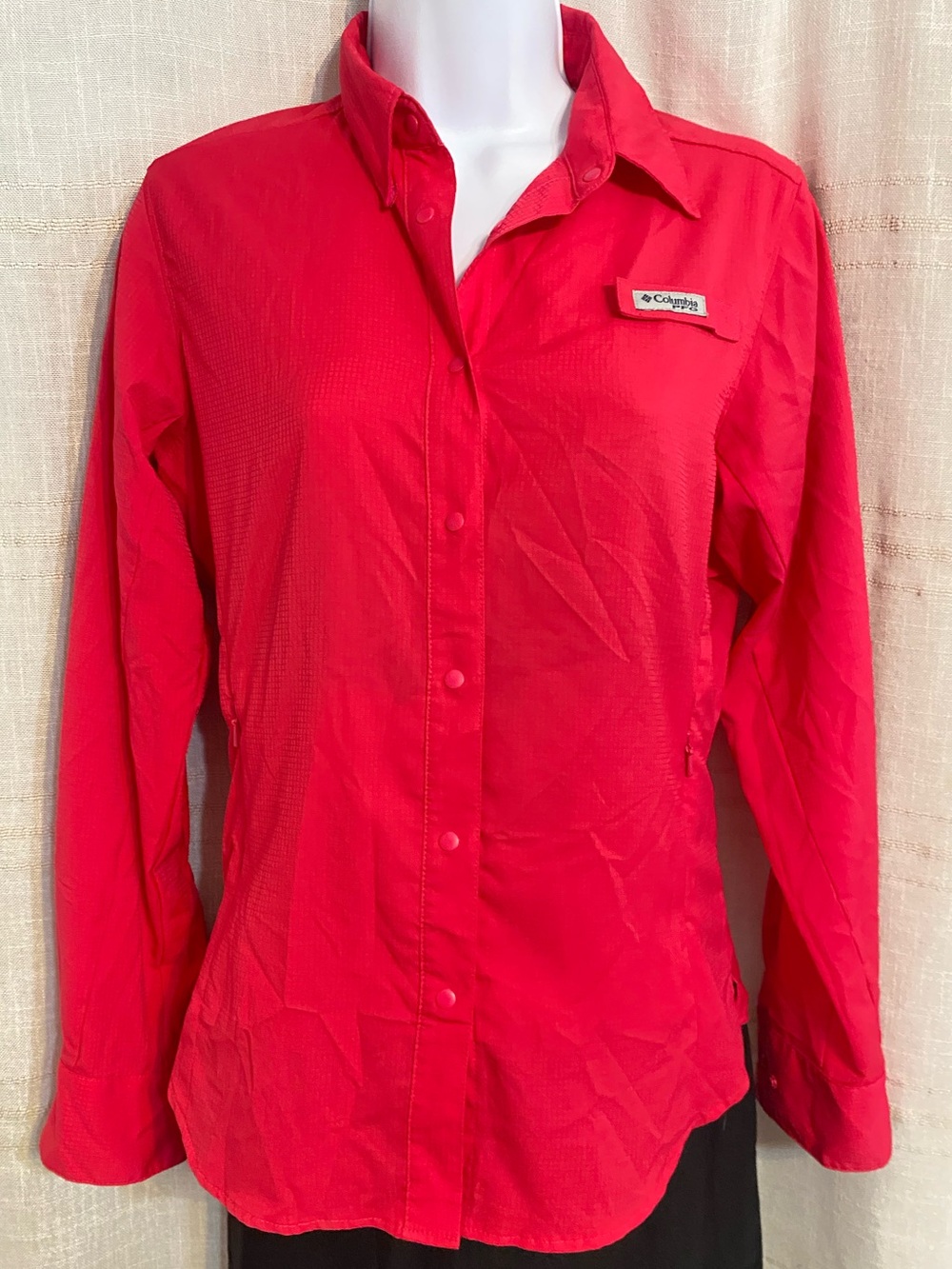 Columbia PFG Womens Hot Pink Long Sleeve Button Up Fishing Utility Shirt XS